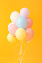 Air Balloons On Color Background