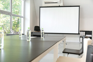 Sticker - Room with projector prepared for conference in office