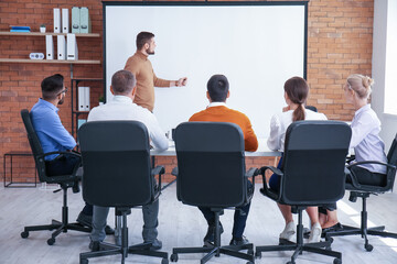 Sticker - Businessman giving presentation during meeting in office