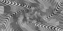 Abstract Background With Monochrome Chess Board Twirl Futuristic Waves Art