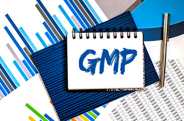 Poster - Notebook with Toolls and Notes about GMP , business