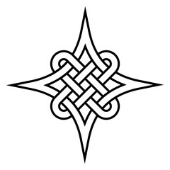 Poster - Celtic quaternary knot of eternity, vector celtic pattern symbol close connection and eternal love