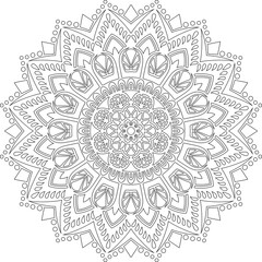 Wall Mural - Figure mandala for coloring doodles sketch good mood