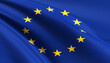 © Deniss - Flag of EU 3D Illustration. European Union waving flag.