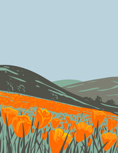 WPA Poster Art Of The Berryessa Snow Mountain National Monument In California Coast Ranges In Napa, Yolo, Solano, Lake, Colusa, Glenn And Mendocino Counties In Works Project Administration Style.