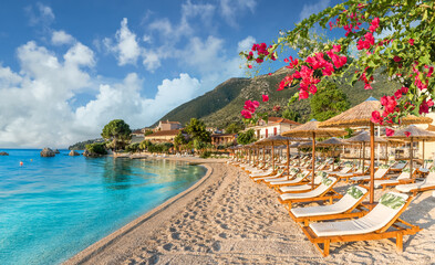 Wall Mural - landscape with nikiana beach on the ionian sea, lefkada island, greece