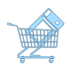 Poster - Shopping Cart With Microwave Oven Icon