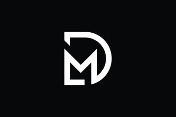 Poster - DM logo letter design on luxury background. MD logo monogram initials letter concept. DM icon logo design. MD elegant and Professional letter icon design on black background. M D DM MD