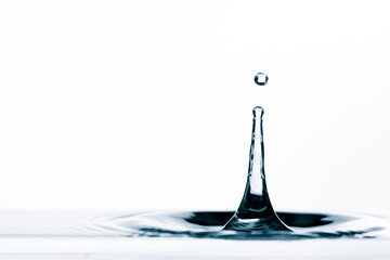 Wall Mural - drop of water drop to the surface. waves on the surface of the water from a collision