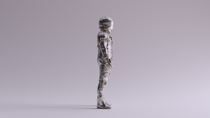 Wall Mural - silver spaceman astronaut cosmonaut retro style 3d illustration 3d render
