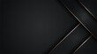 © kheat - Black abstract layer overlaps illustration with golden line illustration background