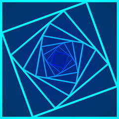 Aufkleber - Swirling polygon symbol. Optical illusion. Vector illustration. Abstract 3d tunnel.