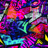 Fototapeta Młodzieżowe - abstract, art, artistic, backdrop, background, black, bright, bright graffiti, city, color, colorful, cool, creative, decoration, decorative, design, element, fabric, fashion, geometric, graffiti, gra