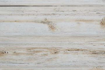 Wall Mural - White old wooden plank wall painted with patina