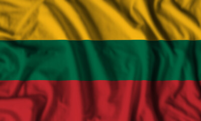 Wall Mural - Lithuania flag realistic waving