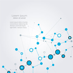 Poster - Circle network connect on white background. Internet technology. Line vector. Web design