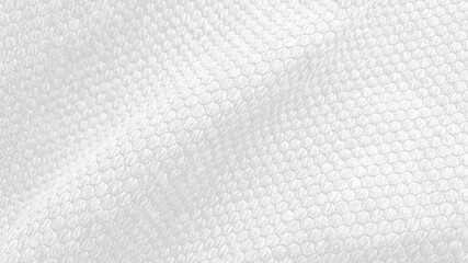Wall Mural - close up texture white fabric of sackcloth drapery, photo shoot by depth of field for object. wavy soft and light white fabric background. macro view of cashmere fabric.