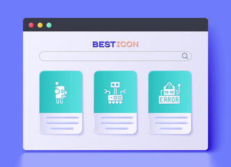Poster - Set Robot, and Error in robot icon. Vector.