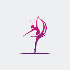 Sticker - Rhythmic gymnast in professional arena logo