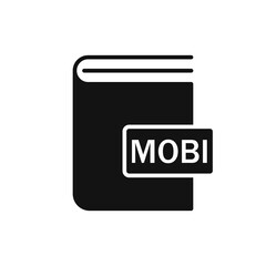 black book mobi format icon. vector illustration