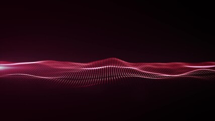 Poster - Abstract Technology Waving Field Fx With Lens Background Loop/ 4k animation of an abstract fractal background with glowing mesh lines and lens flare flickering and seamless looping