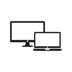 Poster - device icon in trendy flat design,monitor icon, laptop icon