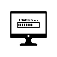 Fototapete - monitor and loading bar conception, monitor icon, loading bar icon