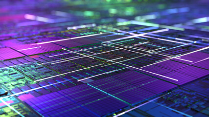 Poster - computer gpu, cpu chip