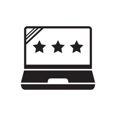 Poster - star rating icon, device star rating icon in trendy flat style, laptop icon