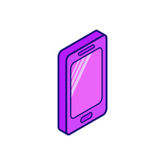 Poster - smartphone icon in trendy flat style, isometric smartphone icon 