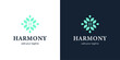 Harmony Vector Logo. Cosmetic, Beauty, Spa, Leaf, Ecology Icon. Balance and harmony concept