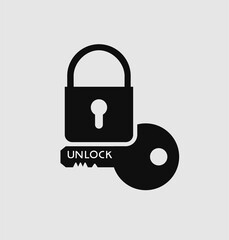 Wall Mural - Design of unlock key symbol