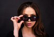 © Volodymyr - Closeup girl with summer glasses. Fashion trendy woman in sunglasses.