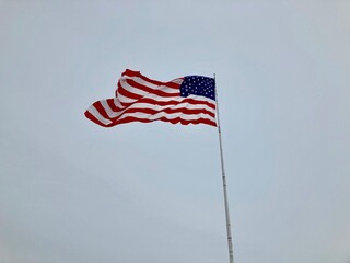 american flag in the breeze