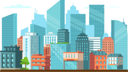 modern city buildings illustration design