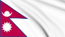 Nepal Flag, 4k 30 Fps, Bright And Lightly Textured, Full Screen, Seamless Loop 3d Animation