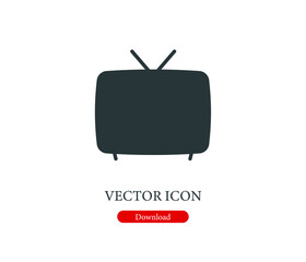 Poster - Television vector icon.  Editable stroke. Symbol in Line Art Style for Design, Presentation, Website or Apps Elements, Logo. Pixel vector graphics - Vector