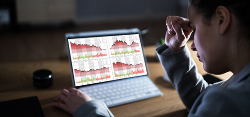 Poster - Financial Loss. Stock Down. Decreasing Chart