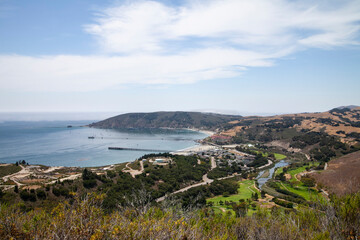 View overlooking Avila Bay in San Luis Obispo, California. Beautiful coastal town on the central coast of California. Port San Luis