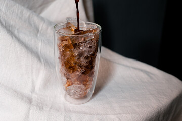 glass of coffee with milk on the table