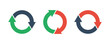 two round arrows set, vector icon