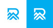 Modern letter R with Ridge element logo, simple R initial and mountain logo, home Roof logo