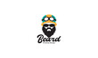 © devastudios - vintage cool man with beard and helmet logo design vector icon symbol illustration