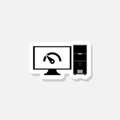 Canvas Print - Slow PC icon. Computer Repair logo sticker