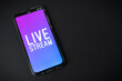 © DIGITALSHAPE - Phone with Live stream logo on black background