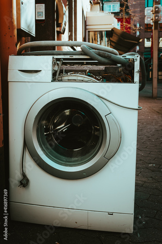 an old washing machine on the e-waste