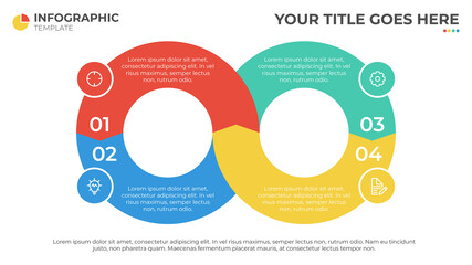 Poster - Vector infographic template with three steps or options. Illustration presentation with line elements icons. Business concept design can be used for web, brochure, diagram