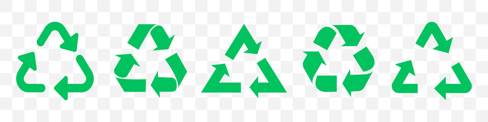 Wall Mural - Set of green recycle arrows. Vector illustration