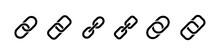 Set Of Chain Icons, Link Symbols. Chain Thick Line Icon, Link Icon.
