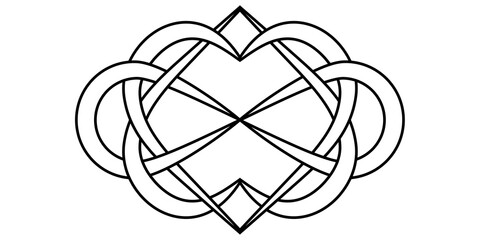 Poster - Knot of hearts and infinity sign, vector sign symbol infinite and eternal love